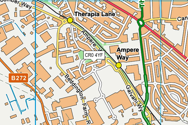 CR0 4YF map - OS VectorMap District (Ordnance Survey)