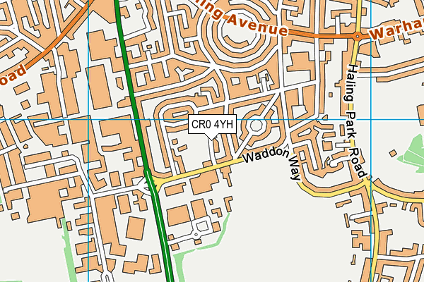 CR0 4YH map - OS VectorMap District (Ordnance Survey)