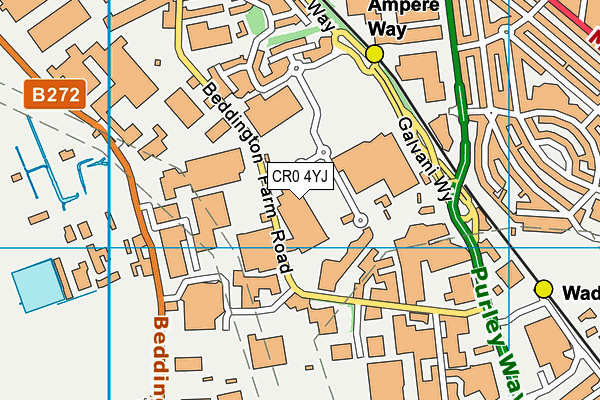 CR0 4YJ map - OS VectorMap District (Ordnance Survey)