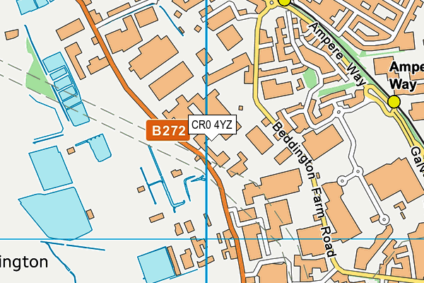 CR0 4YZ map - OS VectorMap District (Ordnance Survey)