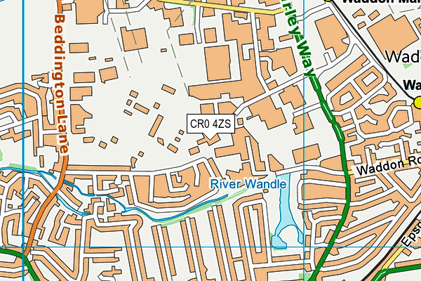 CR0 4ZS map - OS VectorMap District (Ordnance Survey)