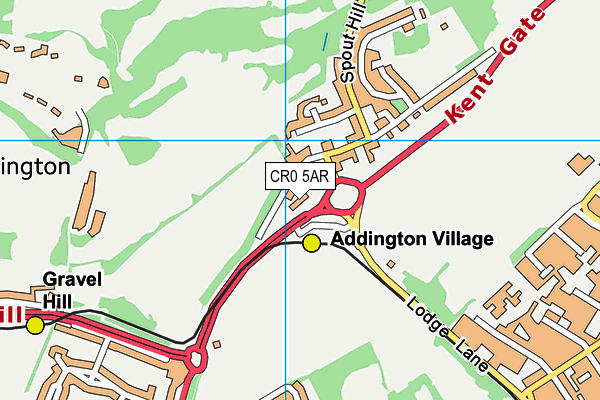 CR0 5AR map - OS VectorMap District (Ordnance Survey)