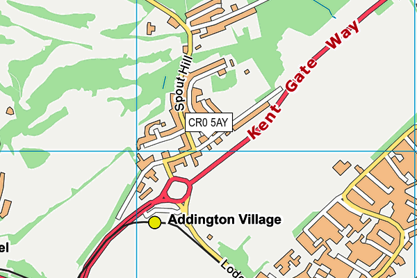 CR0 5AY map - OS VectorMap District (Ordnance Survey)