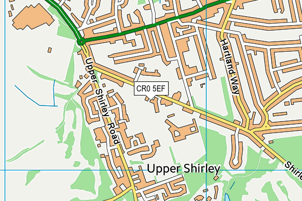 Shirley High School map (CR0 5EF) - OS VectorMap District (Ordnance Survey)