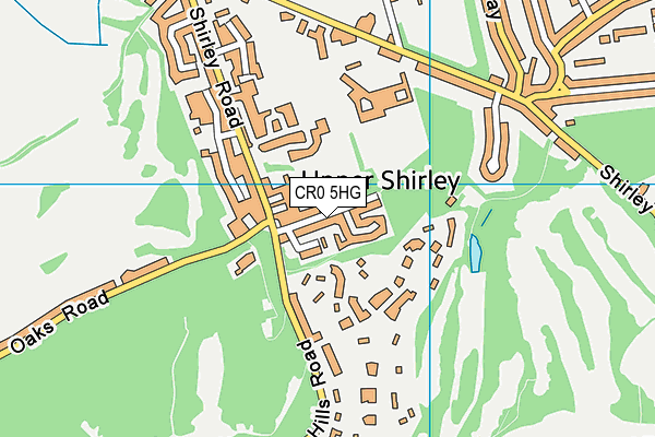 CR0 5HG map - OS VectorMap District (Ordnance Survey)