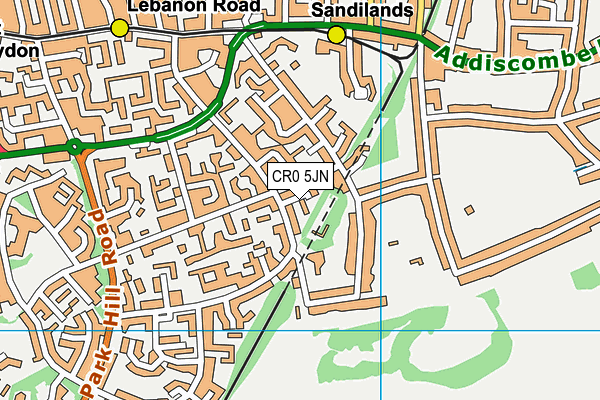 CR0 5JN map - OS VectorMap District (Ordnance Survey)