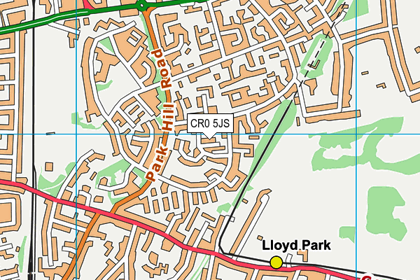 CR0 5JS map - OS VectorMap District (Ordnance Survey)