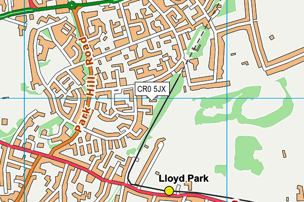 CR0 5JX map - OS VectorMap District (Ordnance Survey)