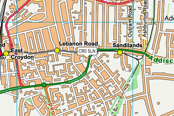 CR0 5LN map - OS VectorMap District (Ordnance Survey)