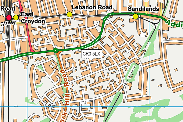 CR0 5LX map - OS VectorMap District (Ordnance Survey)
