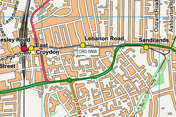 CR0 5NW map - OS VectorMap District (Ordnance Survey)