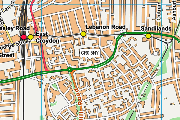 CR0 5NY map - OS VectorMap District (Ordnance Survey)