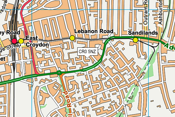 CR0 5NZ map - OS VectorMap District (Ordnance Survey)