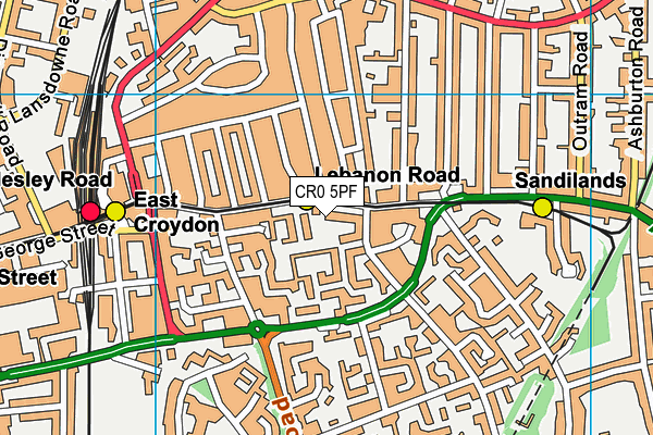 CR0 5PF map - OS VectorMap District (Ordnance Survey)