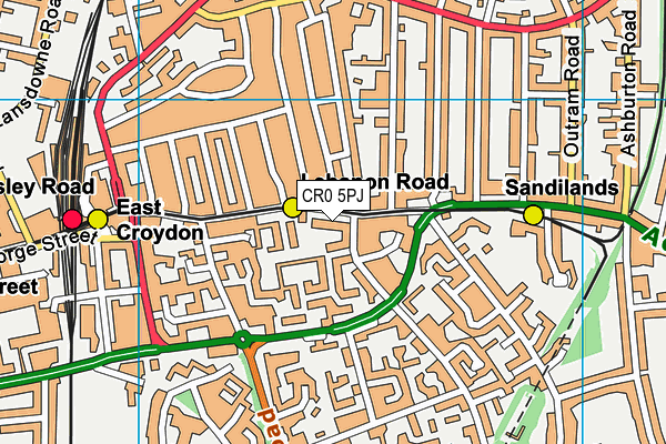 CR0 5PJ map - OS VectorMap District (Ordnance Survey)