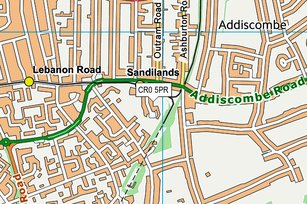 CR0 5PR map - OS VectorMap District (Ordnance Survey)