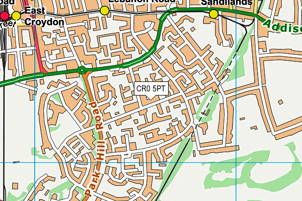 CR0 5PT map - OS VectorMap District (Ordnance Survey)