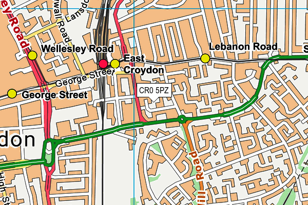 CR0 5PZ map - OS VectorMap District (Ordnance Survey)