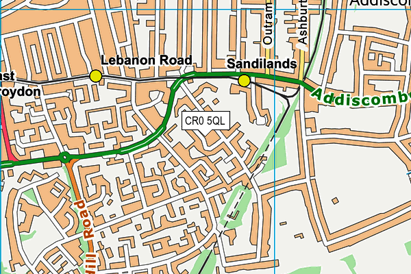 CR0 5QL map - OS VectorMap District (Ordnance Survey)