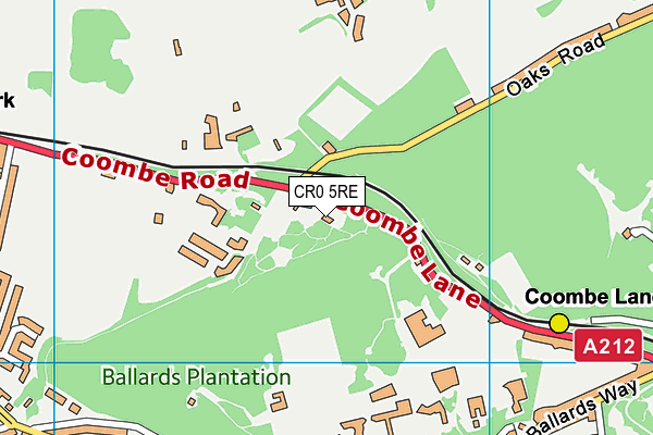 CR0 5RE map - OS VectorMap District (Ordnance Survey)