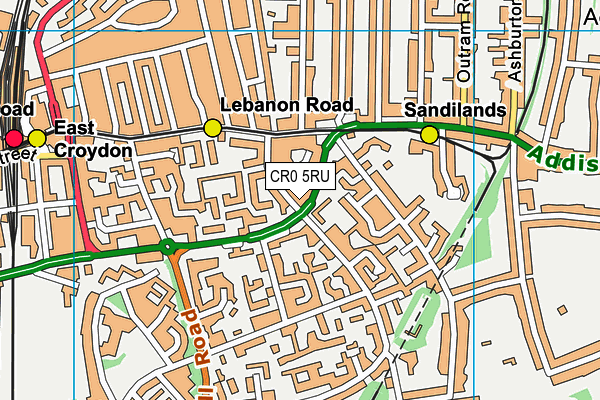 CR0 5RU map - OS VectorMap District (Ordnance Survey)