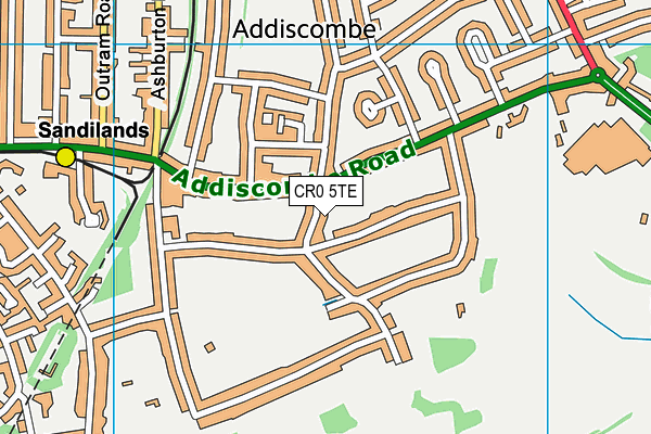 CR0 5TE map - OS VectorMap District (Ordnance Survey)