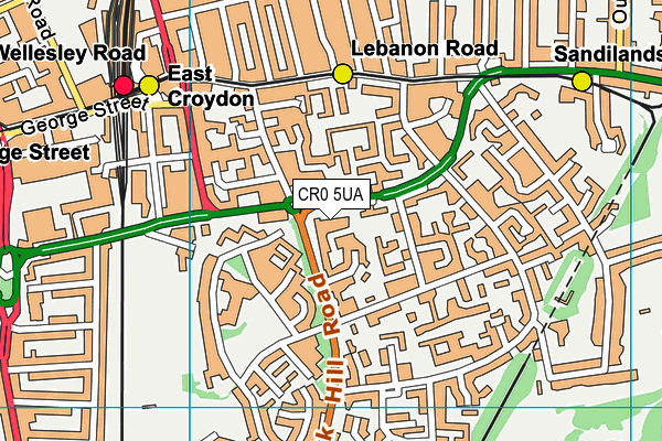 CR0 5UA map - OS VectorMap District (Ordnance Survey)