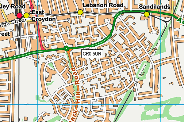 CR0 5UR map - OS VectorMap District (Ordnance Survey)