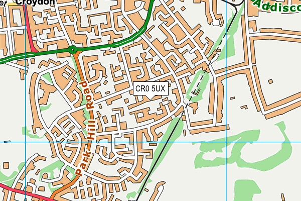 CR0 5UX map - OS VectorMap District (Ordnance Survey)