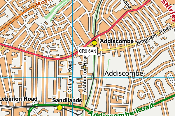 CR0 6AN map - OS VectorMap District (Ordnance Survey)