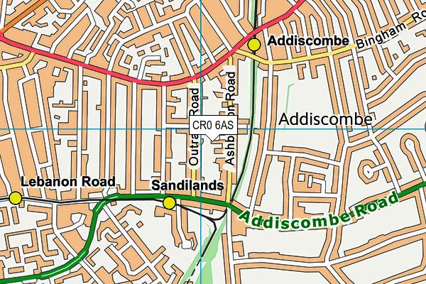 CR0 6AS map - OS VectorMap District (Ordnance Survey)