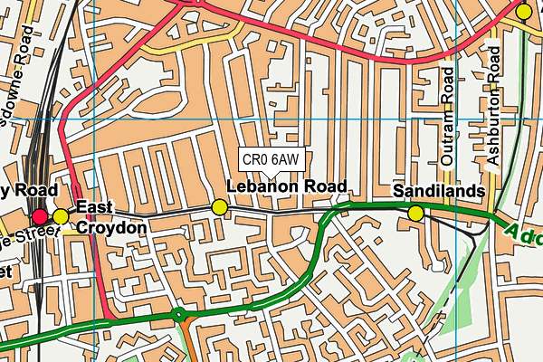 CR0 6AW map - OS VectorMap District (Ordnance Survey)