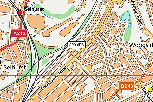 CR0 6DS map - OS VectorMap District (Ordnance Survey)