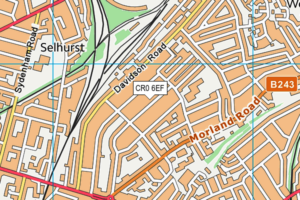 CR0 6EF map - OS VectorMap District (Ordnance Survey)