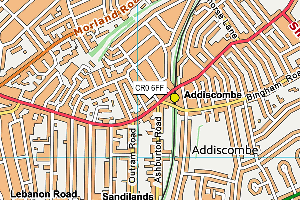 CR0 6FF map - OS VectorMap District (Ordnance Survey)