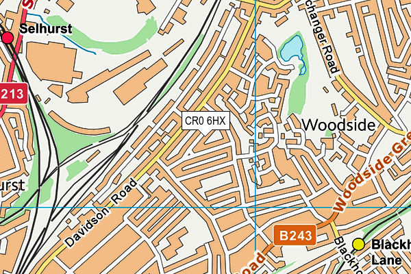 CR0 6HX map - OS VectorMap District (Ordnance Survey)