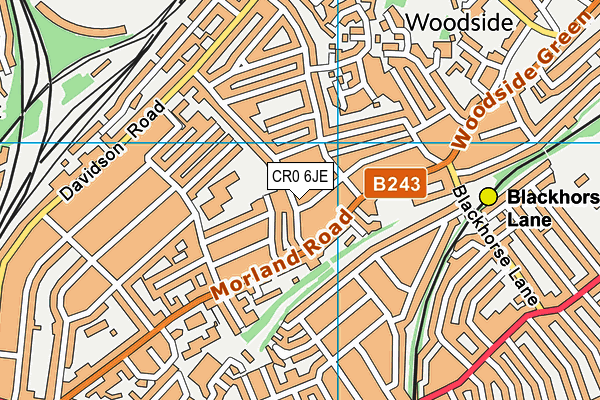 CR0 6JE map - OS VectorMap District (Ordnance Survey)