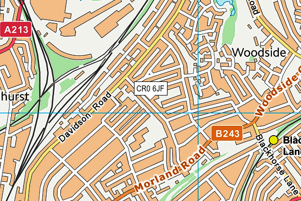 CR0 6JF map - OS VectorMap District (Ordnance Survey)