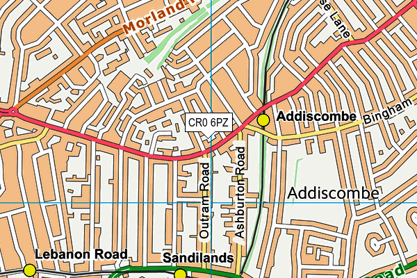 CR0 6PZ map - OS VectorMap District (Ordnance Survey)