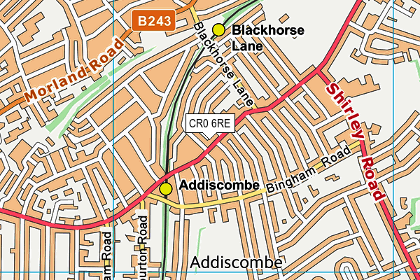 CR0 6RE map - OS VectorMap District (Ordnance Survey)