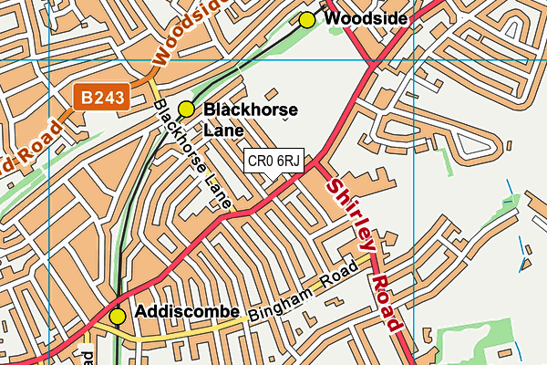 CR0 6RJ map - OS VectorMap District (Ordnance Survey)