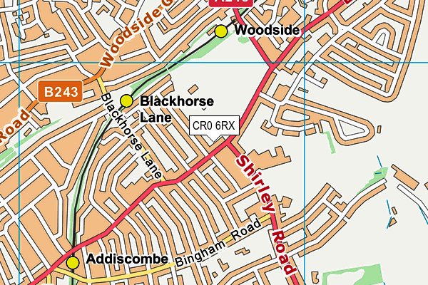 Ashburton Park map (CR0 6RX) - OS VectorMap District (Ordnance Survey)