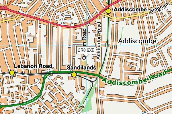 CR0 6XE map - OS VectorMap District (Ordnance Survey)