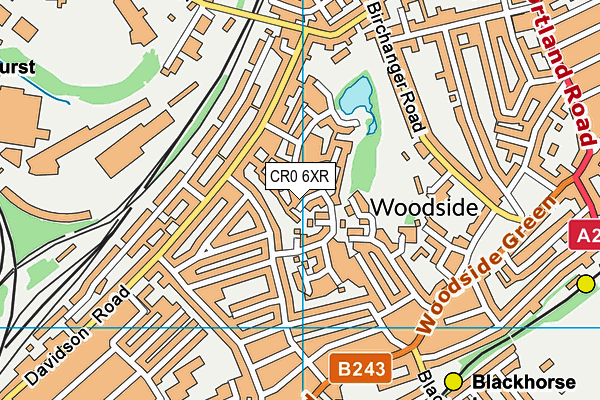 CR0 6XR map - OS VectorMap District (Ordnance Survey)