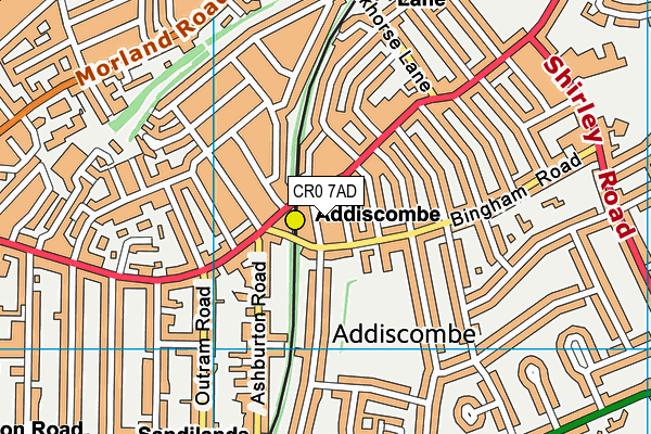 CR0 7AD map - OS VectorMap District (Ordnance Survey)