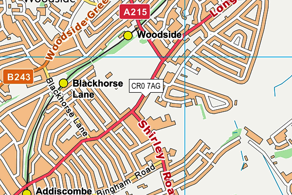 CR0 7AG map - OS VectorMap District (Ordnance Survey)