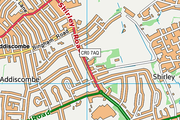 CR0 7AQ map - OS VectorMap District (Ordnance Survey)