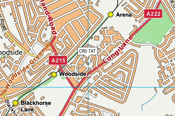 CR0 7AT map - OS VectorMap District (Ordnance Survey)