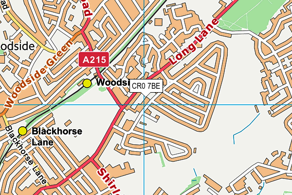 CR0 7BE map - OS VectorMap District (Ordnance Survey)