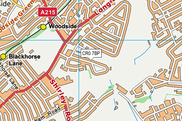 CR0 7BP map - OS VectorMap District (Ordnance Survey)